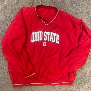 Ohio State Buckeyes Pro Edge V Neck Windbreaker Jacket Mens Xl OSU Pullover